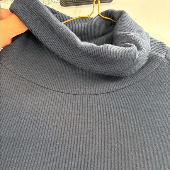 Three Dots Blue Cowl Neck Long Sleeve Stretch Ribbed Blouse Top Size Xs X-small - Picture 4 of 15